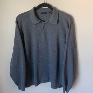 L Izod grey casual collared cold weather pull over